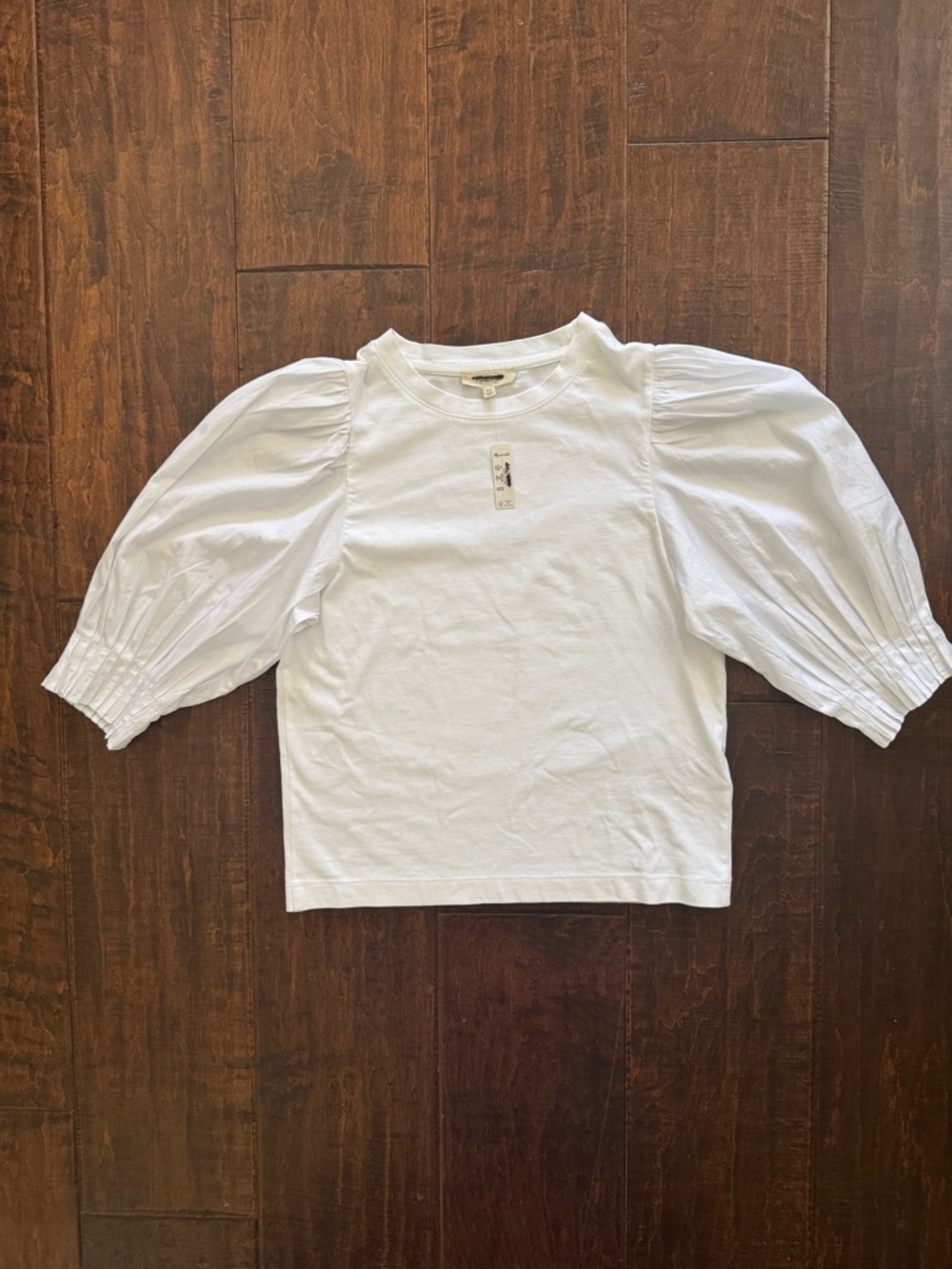 NWT Madewell Women’s Puff Sleeve Knit Top XS White - Picture 2 of 5